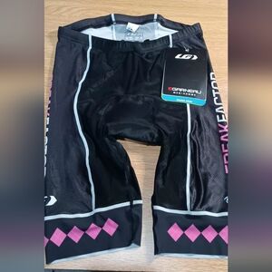 Louis Garneau Black and Pink Cycling Shorts Mens Large